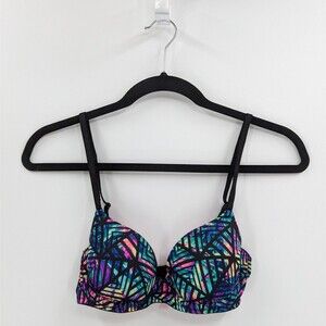 Victoria's Secret PINK Bra Women's 32B Colorful Geometric Lightly Lined